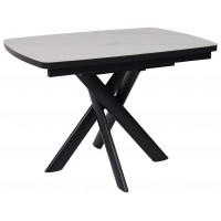 Стол раздвижной LEONEL-110 110(145)*85 COROLLA WHITE GLOSS ST CER/Черный