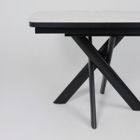 Стол раздвижной LEONEL-110 110(145)*85 COROLLA WHITE GLOSS ST CER/Черный в Минске Стол раздвижной LEONEL-110 110(145)*85 COROLLA WHITE GLOSS ST CER/Черный в Минске