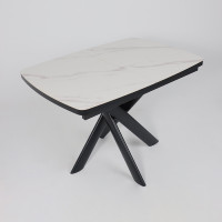 Стол раздвижной LEONEL-110 110(145)*85 COROLLA WHITE GLOSS ST CER/Черный в Минске Стол раздвижной LEONEL-110 110(145)*85 COROLLA WHITE GLOSS ST CER/Черный в Минске