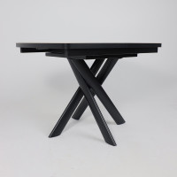 Стол раздвижной LEONEL-110 110(145)*85 COROLLA WHITE GLOSS ST CER/Черный в Минске Стол раздвижной LEONEL-110 110(145)*85 COROLLA WHITE GLOSS ST CER/Черный в Минске