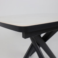 Стол раздвижной LEONEL-110 110(145)*85 COROLLA WHITE GLOSS ST CER/Черный в Минске Стол раздвижной LEONEL-110 110(145)*85 COROLLA WHITE GLOSS ST CER/Черный в Минске