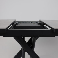 Стол раздвижной LEONEL-110 110(145)*85 ITALIAN LIGHT GREY GLOSS ST CER/Черный в Минске