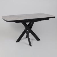 Стол раздвижной LEONEL-110 110(145)*85 ITALIAN LIGHT GREY GLOSS ST CER/Черный в Минске