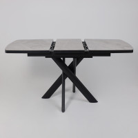 Стол раздвижной LEONEL-110 110(145)*85 ITALIAN LIGHT GREY GLOSS ST CER/Черный в Минске