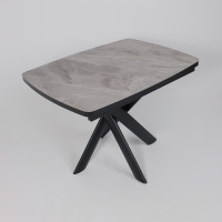 Стол раздвижной LEONEL-110 110(145)*85 ITALIAN LIGHT GREY GLOSS ST CER/Черный в Минске