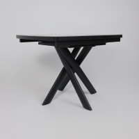 Стол раздвижной LEONEL-110 110(145)*85 ITALIAN LIGHT GREY GLOSS ST CER/Черный в Минске