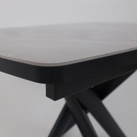 Стол раздвижной LEONEL-110 110(145)*85 ITALIAN LIGHT GREY GLOSS ST CER/Черный в Минске