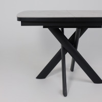 Стол раздвижной LEONEL-110 110(145)*85 ITALIAN LIGHT GREY GLOSS ST CER/Черный в Минске
