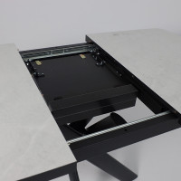 Стол раздвижной LEONEL-110 110(145)*85 кварцит-HPL/черный в Минске Стол раздвижной LEONEL-110 110(145)*85 кварцит-HPL/черный в Минске