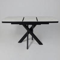 Стол раздвижной LEONEL-110 110(145)*85 кварцит-HPL/черный в Минске Стол раздвижной LEONEL-110 110(145)*85 кварцит-HPL/черный в Минске