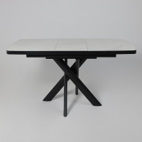 Стол раздвижной LEONEL-110 110(145)*85 кварцит-HPL/черный в Минске Стол раздвижной LEONEL-110 110(145)*85 кварцит-HPL/черный в Минске