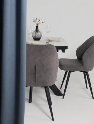 Стол раздвижной LEONEL-110 110(145)*85 кварцит-HPL/черный в Минске