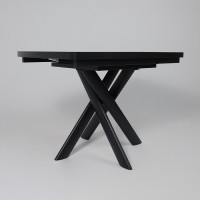 Стол раздвижной LEONEL-110 110(145)*85 кварцит-HPL/черный в Минске Стол раздвижной LEONEL-110 110(145)*85 кварцит-HPL/черный в Минске