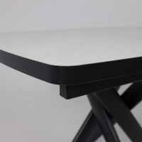 Стол раздвижной LEONEL-110 110(145)*85 кварцит-HPL/черный в Минске Стол раздвижной LEONEL-110 110(145)*85 кварцит-HPL/черный в Минске