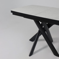 Стол раздвижной LEONEL-110 110(145)*85 кварцит-HPL/черный в Минске Стол раздвижной LEONEL-110 110(145)*85 кварцит-HPL/черный в Минске