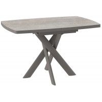 Стол раздвижной LEONEL-130 130(165)*85 бежевый камень-HPL/капучино