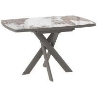 Стол раздвижной LEONEL-130 130(165)*85 PANDORA GLOSS ST CER/капучино