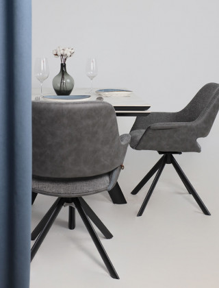 Стул поворотный OFFY-R 360 g22 GRAPHITE шенилл LUX - Graphite замша LUX/черный купить в Минске