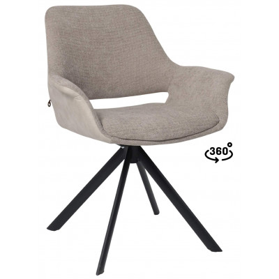 Стул поворотный OFFY-R 360 g05 GREY BEIGE шенилл LUX - Milk замша LUX/черный купить в Минске