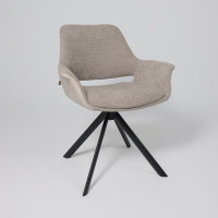 Стул поворотный OFFY-R 360 g05 GREY BEIGE шенилл LUX - Milk замша LUX/черный купить в Минске