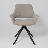 Стул поворотный OFFY-R 360 g05 GREY BEIGE шенилл LUX - Milk замша LUX/черный купить в Минске