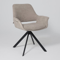 Стул поворотный OFFY-R 360 g05 GREY BEIGE шенилл LUX - Milk замша LUX/черный купить в Минске