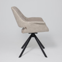 Стул поворотный OFFY-R 360 g05 GREY BEIGE шенилл LUX - Milk замша LUX/черный купить в Минске