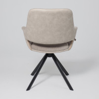 Стул поворотный OFFY-R 360 g05 GREY BEIGE шенилл LUX - Milk замша LUX/черный купить в Минске