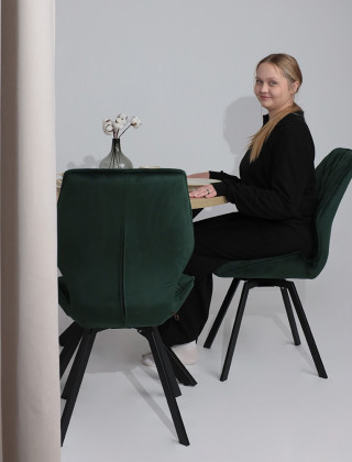 Стул поворотный Rafael M-R 360 d13 DARK GREEN LUX/черный купить в Минске