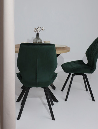 Стул поворотный Rafael M-R 360 d13 DARK GREEN LUX/черный купить в Минске