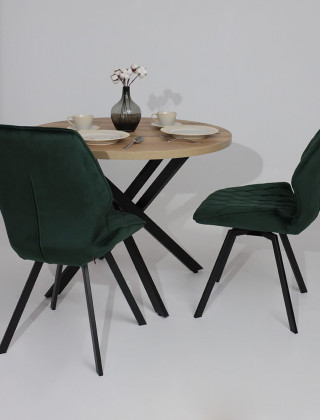 Стул поворотный Rafael M-R 360 d13 DARK GREEN LUX/черный купить в Минске
