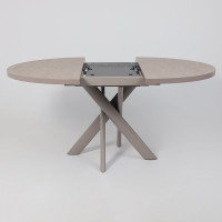 Стол раздвижной RONALDO-120 120(160) бежевый камень-HPL/капучино купить в Минске Стол раздвижной RONALDO-120 120(160) бежевый камень-HPL/капучино купить в Минске