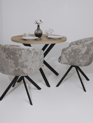 Стул поворотный SHELLY-R 360 m04 GREY BEIGE LUX/черный купить в Минске