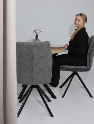 Стул поворотный SMART-R 360 g22 GRAPHITE шенилл LUX - d10 HEMATITE LUX/черный купить в Минске