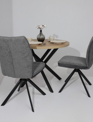 Стул поворотный SMART-R 360 g22 GRAPHITE шенилл LUX - d10 HEMATITE LUX/черный купить в Минске