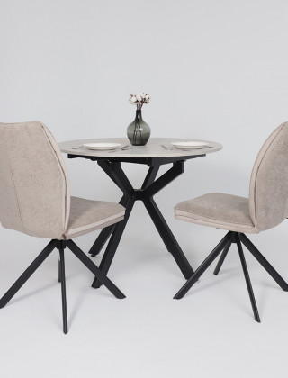 Стул поворотный SMART-R 360 g05 GREY BEIGE шенилл LUX - d07 PEARL GREY LUX/черный купить в Минске