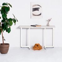 Стол-консоль Арлен 1 1100*380(760)*760 белый шагрень / белый купить в Минске