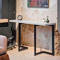 Стол-консоль Арлен 1 1100*380(760)*760 дуб белый крафт / черный купить в Минске