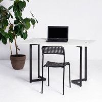 Стол-консоль Арлен 1 1100*380(760)*760 дуб белый крафт / черный купить в Минске