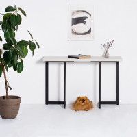 Стол-консоль Арлен 1 1100*380(760)*760 дуб белый крафт / черный купить в Минске