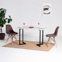 Стол-консоль Арлен 1 1100*380(760)*760 дуб белый крафт / черный купить в Минске