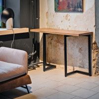 Стол-консоль Арлен 1 1100*380(760)*760 дуб табачный крафт / черный купить в Минске