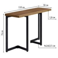 Стол-консоль Арлен 1 1100*380(760)*760 дуб табачный крафт / черный купить в Минске