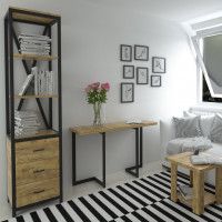 Стол-консоль Арлен 1 1100*380(760)*760 дуб золотой крафт / черный купить в Минске