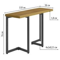 Стол-консоль Арлен 1 1100*380(760)*760 дуб золотой крафт / черный купить в Минске