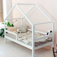 Кровать-домик SWEET DREAMS 6 (80x160) сосна белая купить в Минске Кровать-домик SWEET DREAMS 6 (80x160) сосна белая купить в Минске