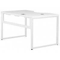 Стол письменный Каир Смарт с вырезом 140*80 (каркас белый) Стол письменный Каир Смарт с вырезом 140*80 (каркас белый)