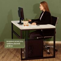 Стол письменный Каир Смарт с вырезом 140*80 (каркас черный) купить в Минске