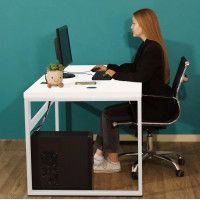 Стол письменный Каир Смарт 160*80 (каркас белый) купить в Минске