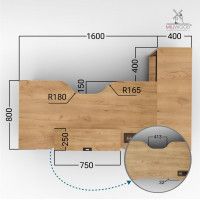 Стол компьютерный Каир Угловой с полкой 200*120 (каркас черный) купить в Минске